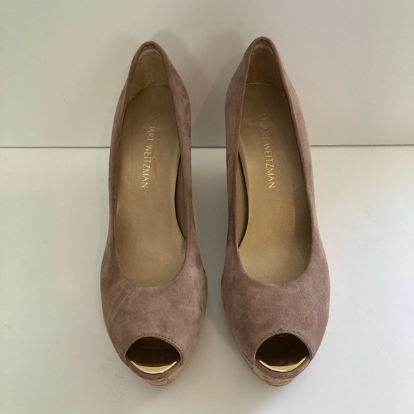 Stuart Weitzman ‘Anna’ Peep Toe Wedge - Picture 6 of 13